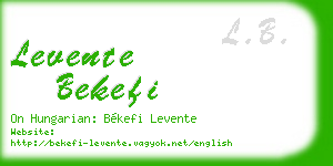 levente bekefi business card