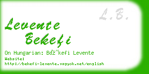levente bekefi business card